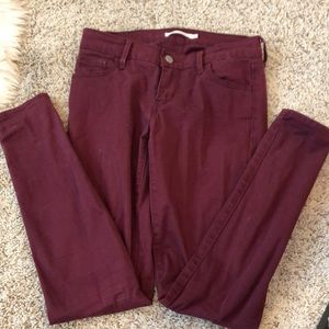 Maroon skinny jeans